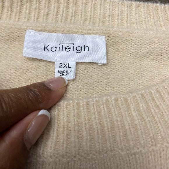 Lavender and Taupe Colorblock Sweater by Kaileigh plus Size 2x - Picture 5 of 10